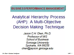 Analytical Hierarchy Process (AHP): A Multi-Objective Decis