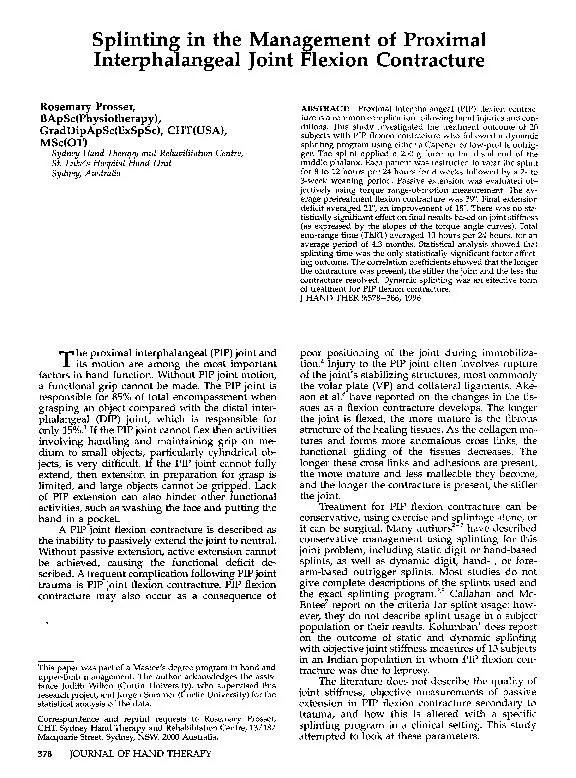 SplintingintheManagementofProximalInterphalangealJointFlexionContractu
