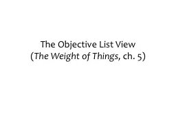 The Objective List View