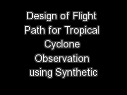 Design of Flight Path for Tropical Cyclone Observation using Synthetic