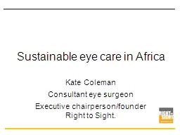 Sustainable eye care in Africa