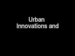 Urban Innovations and
