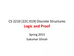 CS 2210 (22C:019) Discrete Structures