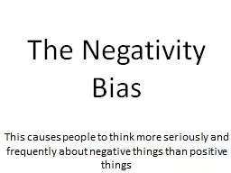 The Negativity Bias