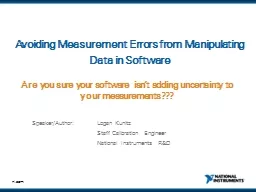 Avoiding Measurement Errors from Manipulating Data in Softw