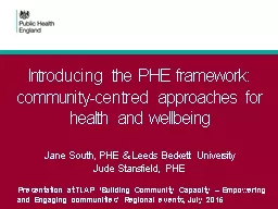 Introducing the PHE framework: community-centred approaches