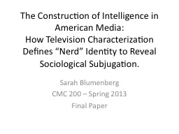 The Construction of Intelligence in American Media:
