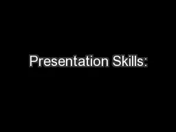 Presentation Skills: