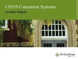 CS510 Concurrent Systems