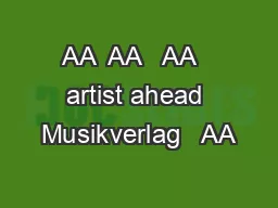 AA  AA   AA   artist ahead Musikverlag   AA