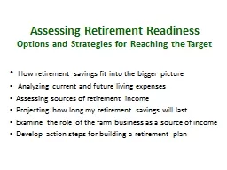 Assessing Retirement Readiness