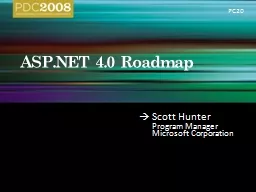 ASP.NET 4.0 Roadmap