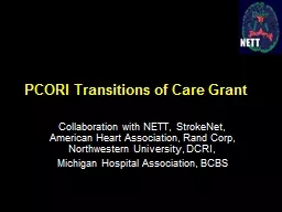 PCORI Transitions of Care Grant
