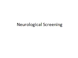 Neurological Screening