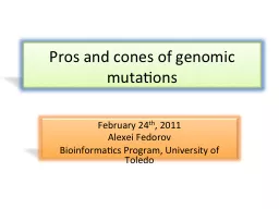 Pros and cones of genomic mutations