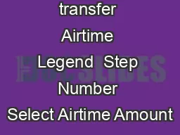 How do I transfer Airtime Legend  Step Number Select Airtime Amount