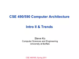 CSE 490/590 Computer Architecture