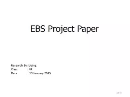 EBS Project Paper