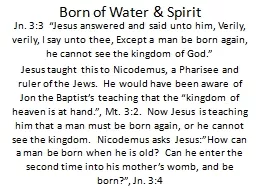 Born of Water & Spirit