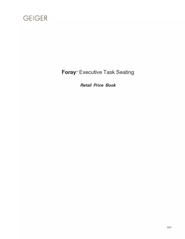 Foray Executive Task SeatingRetail Price Book5/07