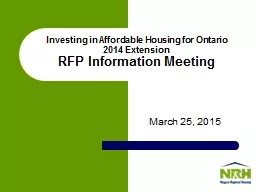 Investing in Affordable Housing for Ontario