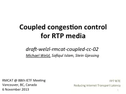 Coupled congestion control