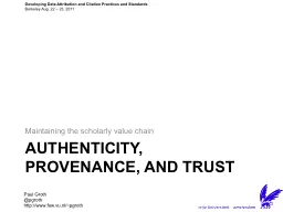 Authenticity, provenance, and