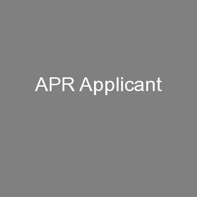 APR Applicant