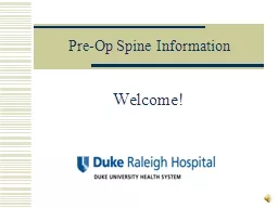 Pre-Op Spine Information