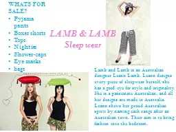 Lamb and Lamb is an Australian designer Leann Lamb. Leann d