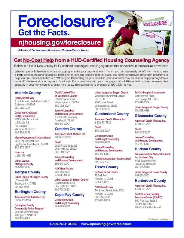 1-800-NJ-HOUSE  |  www.njhousing.gov/foreclosure