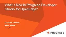 What's New In Progress Developer Studio for OpenEdge?