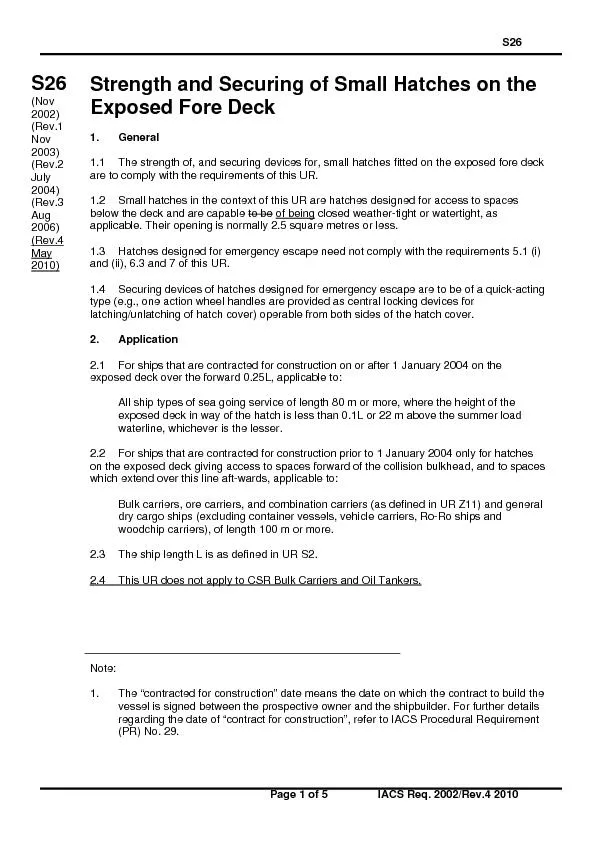 Page 1 of 5      IACS Req. 2002/Rev.4 2010