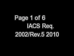 Page 1 of 6             IACS Req. 2002/Rev.5 2010