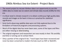 1960s Nimbus Sea Ice Extent - Project Basis