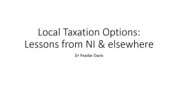 Local Taxation Options: Lessons from NI & elsewhere