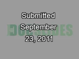 Submitted September 23, 2011