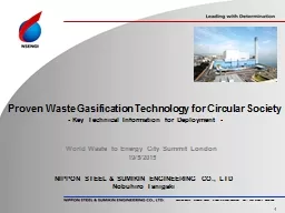 Proven Waste Gasification Technology for Circular Society