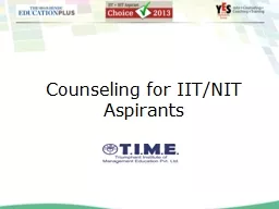 Counseling for IIT/NIT Aspirants