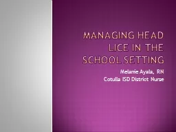 Managing head lice in the school setting