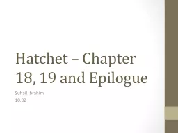 Hatchet – Chapter 18, 19