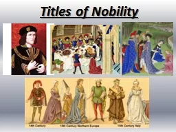 Titles of Nobility