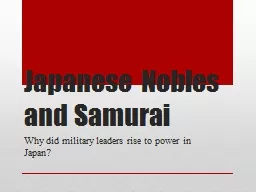 Japanese Nobles and Samurai