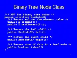 1 Binary Tree Node Class