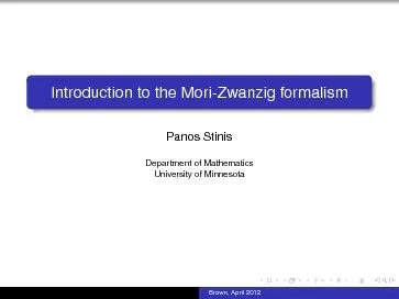 IntroductiontotheMori-Zwanzigformalism