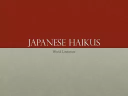 Japanese Haikus