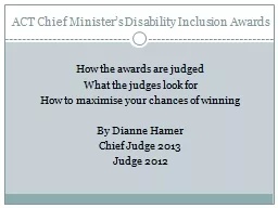 ACT Chief Minister’s Disability Inclusion Awards