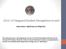 2014-15 Vanguard Student Recognition Award
