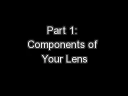 Part 1: Components of Your Lens