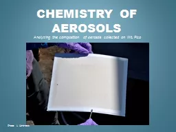 Chemistry of Aerosols